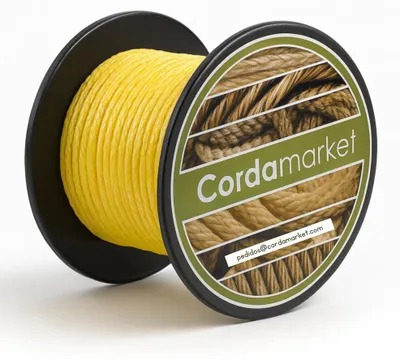 Imagen del producto de Cuerda de Dyneema, de 2 mm de diámetro, 25 metros de longitud, de color amarillo, para uso en exteriores