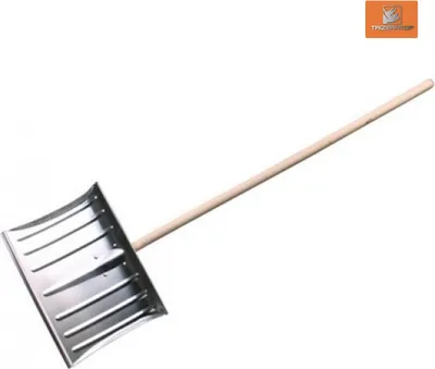 Produktbild von Aluminium Schneeschieber, Schneeschaufel 50cm mit Holzstiel Schneeräumer