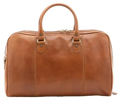Immagine prodotto di Borsa da viaggio in vera pelle, unisex, con tracolla regolabile, prodotta in Italia