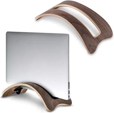 Zdjęcie produktu dla Drewniana podstawka pod laptopa, brązowa, 14,5–16 mm, do notebooków