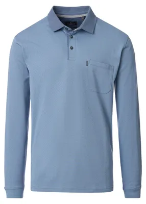 Produktbild von CASAMODA Herren Poloshirt Langarm Regular Piqué Hellblau XXL