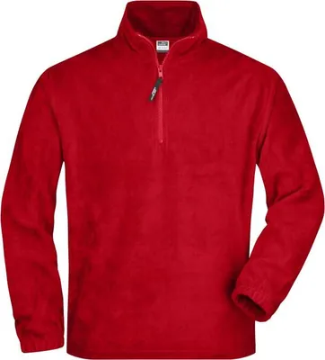 Produktbild von James & Nicholson Half-Zip Fleece-Pullover rot Größe XL