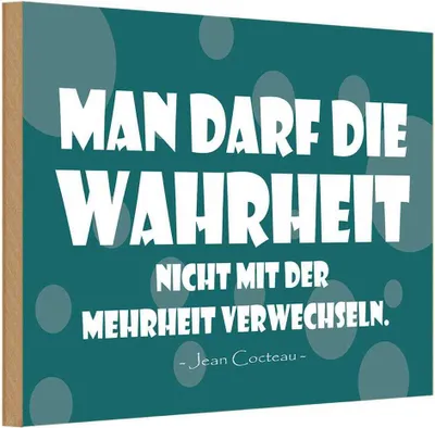 Zdjęcie produktu dla vianmo Drewniany znak 20x30 cm Wahrheit und Mehrheit
