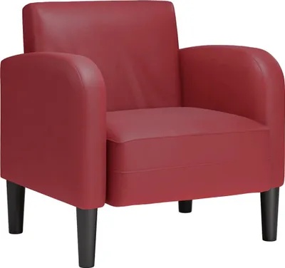 Zdjęcie produktu dla vidaXL Fotel z podłokietnikami czerwone wino 54 cm imitacja skóry