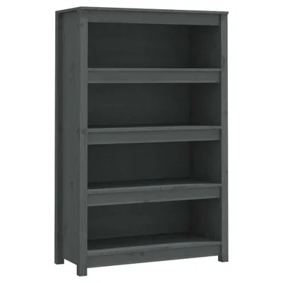 Produktbild von vidaXL Bücherregal Grau 80x35x126 cm Massivholz Kiefer