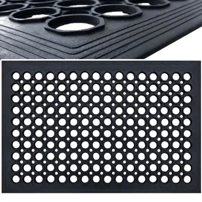 Obrázok produktu pre Gumová rohožka rohožka ku dverám protišmyková s nájazdom 60x90 cm čierna SINDBAD