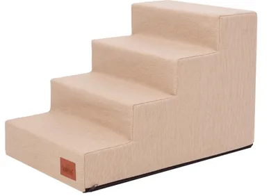 Produktbild von Hobbydog Hundetreppen Inari, Für kranke und ältere Tiere, Einganshilfe, Rampe Zwei Größen - 4 Stufen - 60 x 40 x 40 cm [Größe: L] - Beige