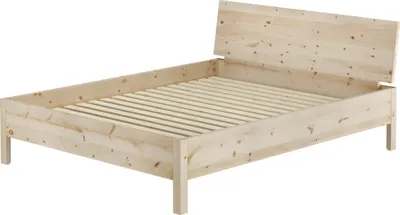 Produktbild von Holzbett Doppelbett metallfrei Zirbe massiv 160x200 mit wählbaren Zubehör V-60.95-16Rollrost inkl.
