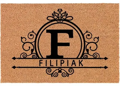 Produktbild von TabPrint Kokos Fußmatte 40x60 cm personalisiert mit Buchstabe
