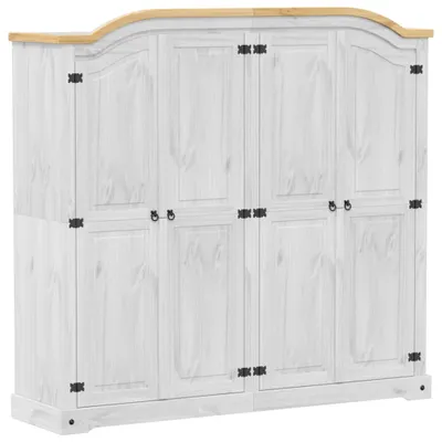 Zdjęcie produktu dla VidaXL 4012163, Biały, Szafa, 5 pół., 4 drzw., Biały, Drewno