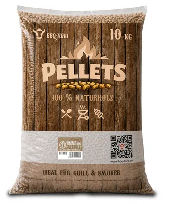 Image de Granulés BBQ-Toro Walnut Blend 100 % bois (principalement du noyer), 10 kg, pour barbecue, fumoir et bien plus encore