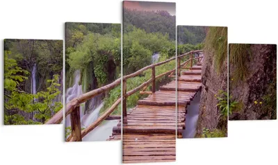 Produktbild von Bild auf Leinwand - Leinwandbild - Park Natur Wasser - 125x70cm - Wand Bild - Wanddeko - Wandbilder - Leinwanddruck - Bilder - Kunstdruck - Wanddekoration - Leinwand bilder - Wandkunst - EA125x70-3962