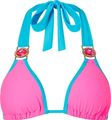 Produktbild von Moda Minx Bikinioberteil Amour mit stilvollem Kontrast-Design und Steinbesatz Candy Pink M
