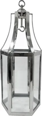 Produktbild von Casa Padrino Deko Kerzenleuchter Silber 31 x 31 x H. 76 cm - Metall Laterne mit Tragegriff - Gastronomie Accessoires - Restaurant Accessoires - Hotel Accessoires - Deko Accessoires