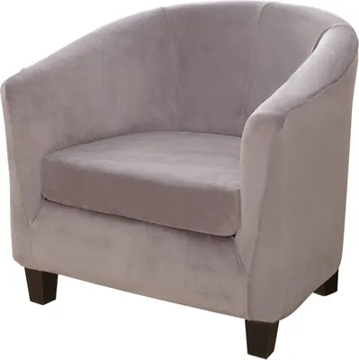 Obrázek produktu pro Topchances Kryt židle Club Chair Slipcover, Velvet Tub Chair Sofa Cover pro Cafe Chair Club Chair Lounge Chair Cocktail Chair (Grey)
