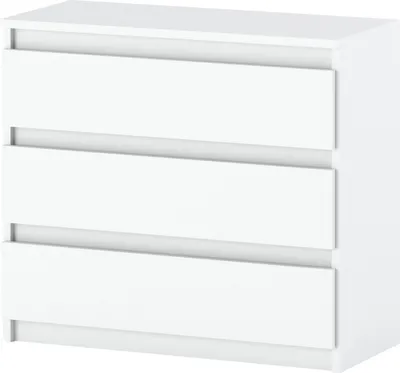 Image de Commode à 3 tiroirs Sideboard Armoire à tiroirs Armoire à vêtements Moderne Meuble à tiroirs pour votre chambre à coucher Blanc Mat 80x71,5x33,5