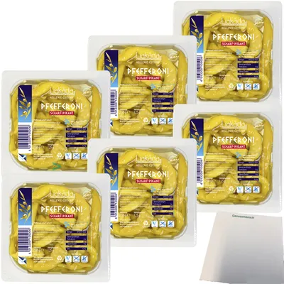 Produktbild von Liakada Pfefferoni Scharf-Pikant 6er Pack (6x125g Packung) + usy Block