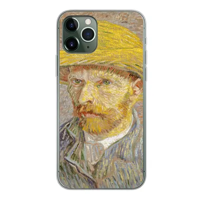 Produktbild von MuchoWow® Handyhülle Schutzhülle Hülle für iPhone 11 Pro Selbstbildnis mit Strohhut - Vincent van Gogh Silikon Softcase Handy Hülle - Handy