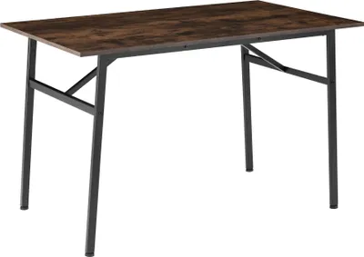 Image de Table de salle à manger industrielle Swansea 120x75x76cm - Bois foncé industriel, rustique