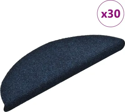 Zdjęcie produktu dla Maty na schody samoprzylepne 30 szt. 56x17x3 cm granatowe półokrągłe
