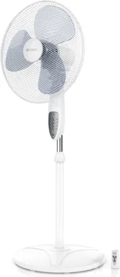 Produktbild von Brandson Standventilator mit 3 Leistungsstufen, 50 W Standlüfter leise, Ventilator höhenverstellbar, mobiler Lüfter, 30 Grad neigbar, inkl. Fernbedienung, Weiß