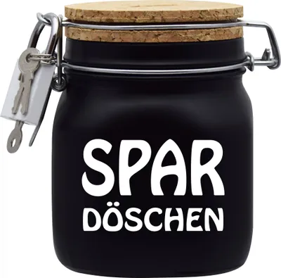 Produktbild von Spardose Geld Geschenk Ideen Spar Döschen Schwarz Größe M 0.75 Liter
