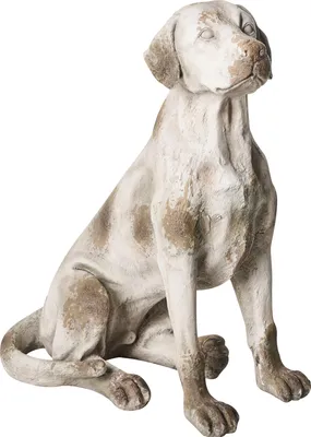 Produktbild von BELIANI Gartenfigur Beige MgO 70 cm Hoch Antik-Optik Groß Hundeform Indoor & Outdoor Dekofigur Skulptur Gartendeko Hundefigur Deko-Hund