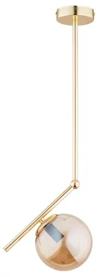 Produktbild von Deckenlampe Metall Glas in Gold Bernstein E14 Kugelschirm Modern Deckenleuchte