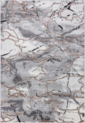 Immagine prodotto di Mazovia Tappeto Grigio Moderno Astratto, Glamour, Marmo - Soggiorno, Camera da letto, Sala da pranzo, Ufficio - Pelo corto - Rettangolare - Elegante - 200x200 cm