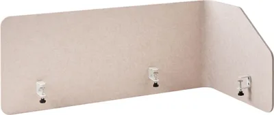 Produktbild von BELIANI Eckschreibtisch Trennwand Beige Stoff PET-Filz 120 x 60 x 50 cm zum Aufstellen Klemmen Schallschutz Sichtschutz Pinnwand Büro Homeoffice