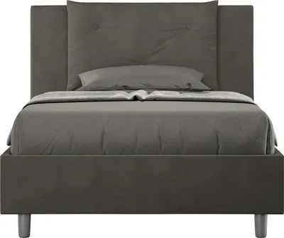 Produktbild von ITYHOME - Gepolstertes Bett ohne Lattenrost 120x200 mit Mikrofaserbezug Grau Appia