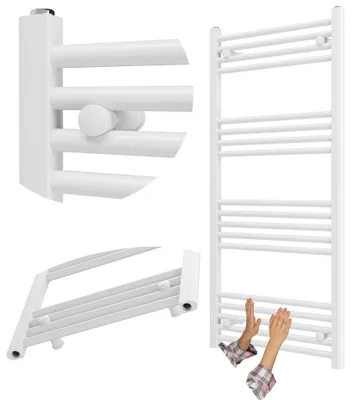 Produktbild von Granitan - Badheizkörper - Handtuchtrockner - 60x120 cm - Weiß - Handtuchwärmer - BRENO