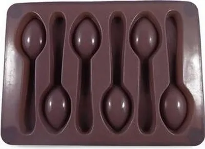 Produktbild von Silikonform für Eis/Schokolade, Löffelform, grau-braun