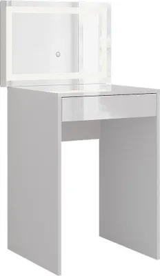 Produktbild von Schminktisch Vicco Sherry Weiß/Weiß Hochglanz 51.4 cm mit LED-Spiegel, Model 57674