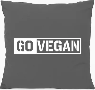 Produktbild von Huuraa Kissen Go Vegan Modern 40x40cm mit Füllung Steel Grey Baumwolle Dekokissen Geschenkidee
