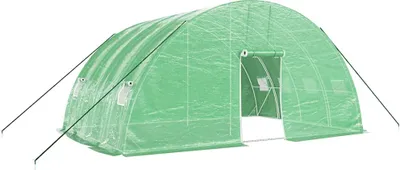 Produktbild von vidaXL Gewächshaus mit Stahlrahmen Grün 24 m² 6x4x2,85 m
