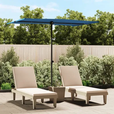 Image de The Living Store Parasol avec mât en aluminium 2x1,5 m bleu azur