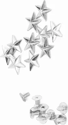 Produktbild von 10 Stück Sternnieten aus Metall für Lederarbeiten, Taschen, Schuhe, DIY-Dekorationen (14 mm, silber)