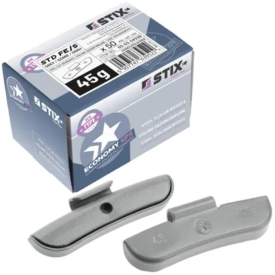 Obrázok produktu pre Rázové závažia STIX FE/S 50x45G, plastový poťah, vyvažovacie závažia