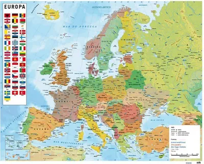 Produktbild von Erik Editores Map Of Europe Miniposter Mehrfarbig Mehrfarbig One Size