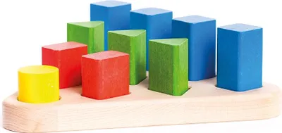 Image de Planche de tri en bois Bajo, jouet éducatif pyramidal - 10 blocs