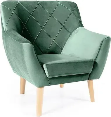 Zdjęcie produktu dla Fotel do salonu KARO 1 Velvet zielony buk