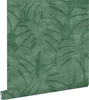Imagen del producto de ESTAhome papel pintado hojas de monstera verde oscuro 53 cm x 10.05 m