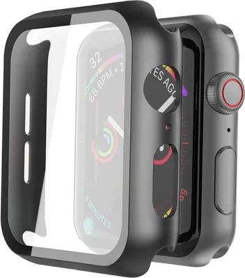 Produktbild von AVANA Schutzhülle für Apple Watch Series 9 / Series 8 / Series 7 45mm Hülle TPU Bumper iWatch Case 360° Full-Cover Displayschutz Schwarz