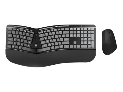 Produktbild von Conceptronic ERGO Kabelloses Set aus ergonomischer Tastatur und vertikaler Maus, englisch