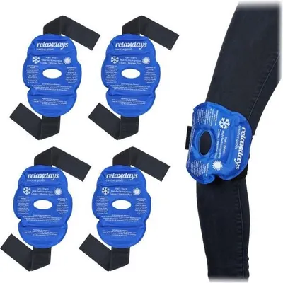 Productafbeelding van 4 blauwe kniebanden met gelbescherming