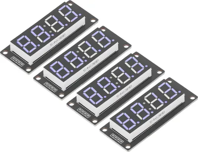 Imagen del producto de Panel de visualización LED con 4 tubos digitales de 4 dígitos, módulo de reloj de 7 segmentos, chip TM1637, pantalla azul de 0.56 pulgadas, modelo MRA041C