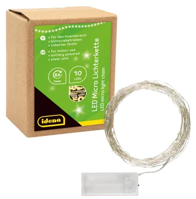 Productafbeelding van Idena 31114 Idena 10er Micro LED Lichterkette weiß 1,20 m