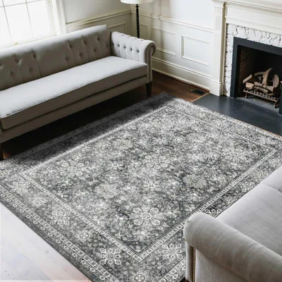Immagine prodotto di VEVOR Tappeto Grande per Salotto 2439 x 3048 mm Grande Tappeto Lavabile, Morbido, Antiscivolo e Antistrappo, Adatto ad Animali Domestici e Bambini, per Camera da Letto, Soggiorno, Ingresso, Grigio