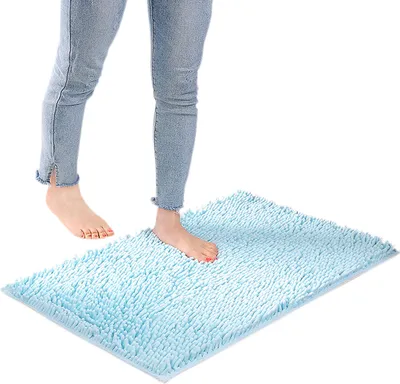 Image de 2 pièces tapis de bain antidérapant tapis de salle de bain 40x60 cm - tapis de bain WC tapis de sol moelleux ou tapis de bain pour douche, baignoire et toilettes